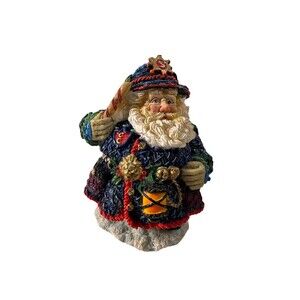 Vintage Crinkle Claus Santa Christmas Figurine Approximately 4.5 Inches Tall